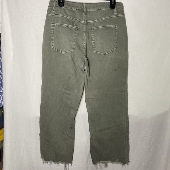 VERVET FLYING MONKEY Jeans Cropped Flare Distressed Frayed High Womens 29 8 Gray - Picture 2 of 9